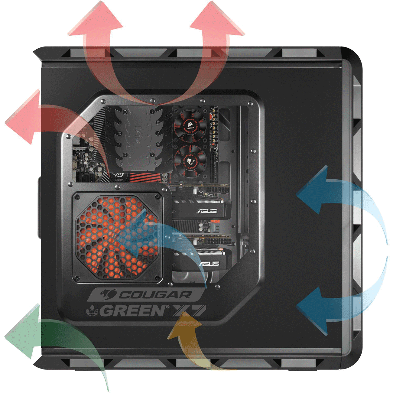 کیس کامپیوتر گرین GREEN  X7 Cougar-B