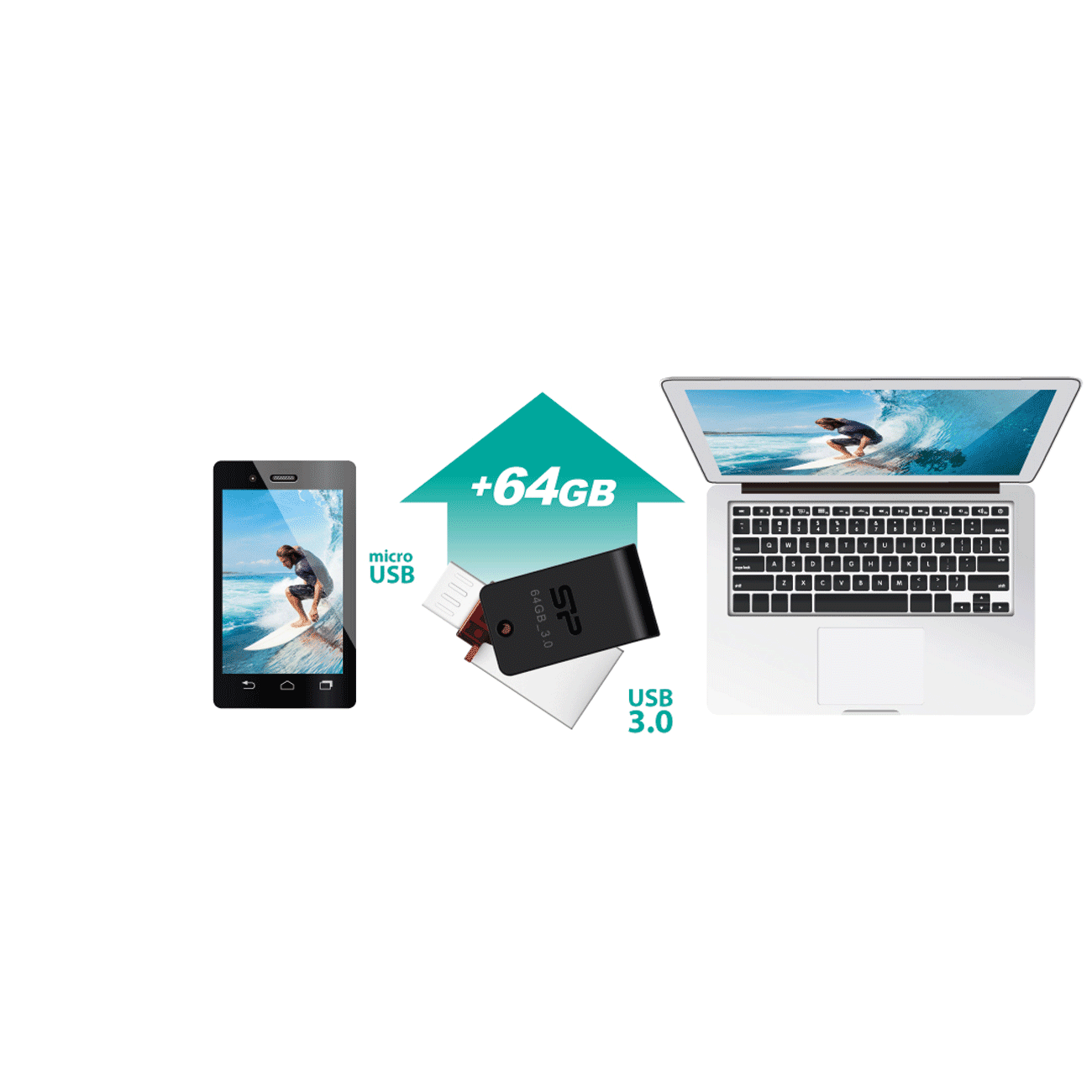فلش مموری سیلیکون پاور Silicon Power X31 USB 64GB