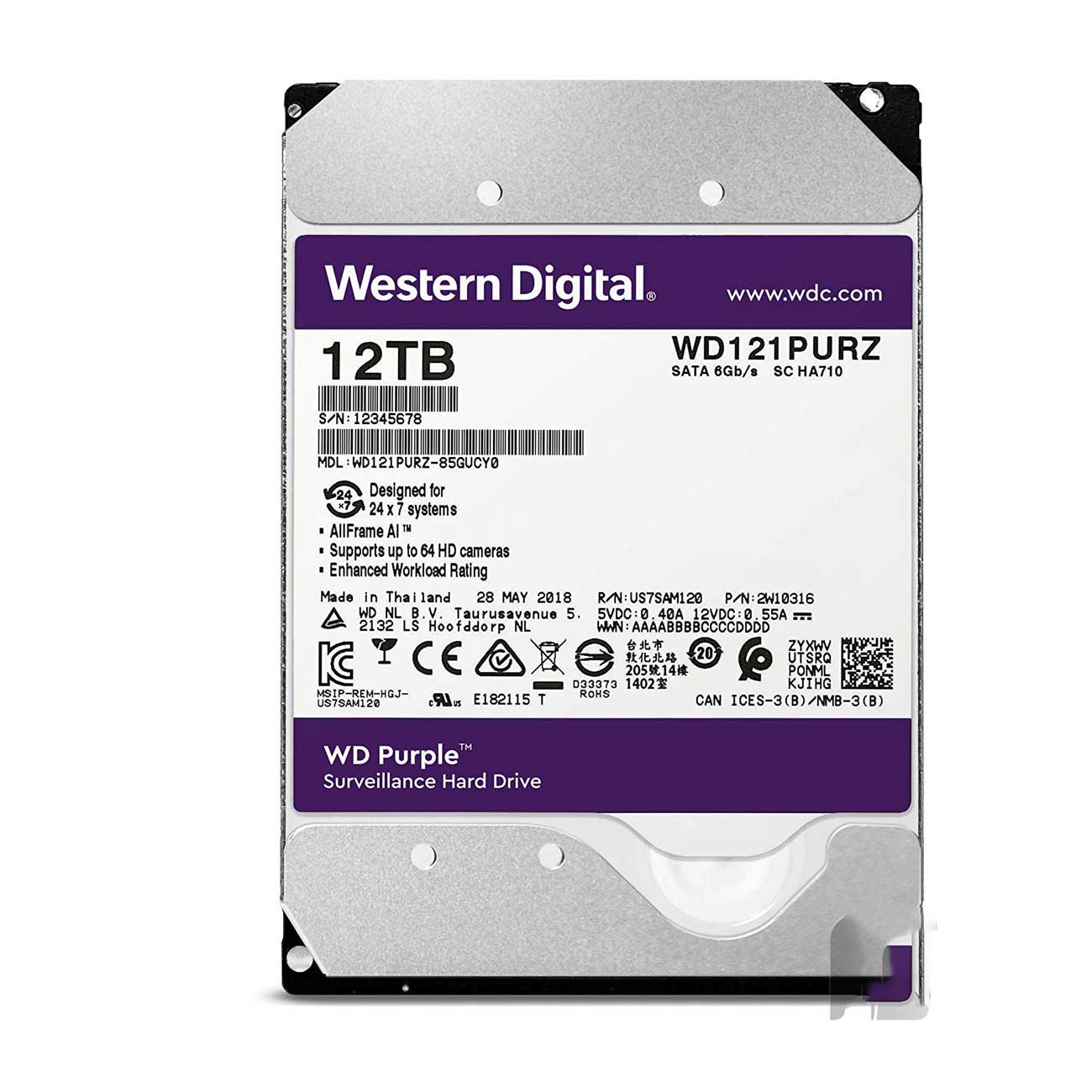 هارد دیسک اینترنال وسترن 12T Purple WD