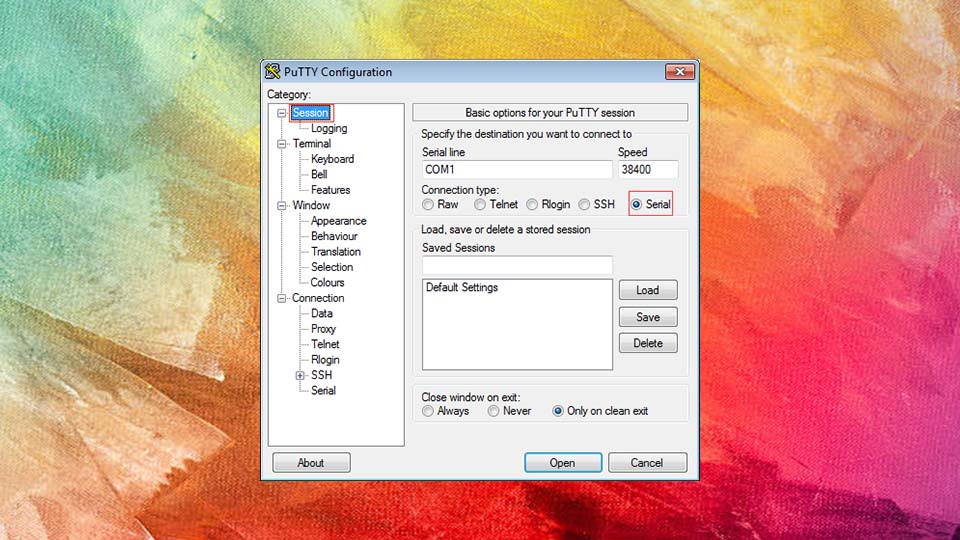 مرحله 3 روش ترمینال سریال را در PC پیکربندی یا Configure کنید.