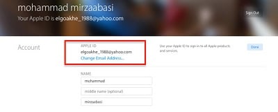 تغییر ایمیل اپل آیدی