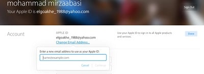 تغییر ایمیل اپل آیدی