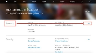 تغییر ایمیل اپل آیدی