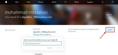 تغییر ایمیل اپل آیدی