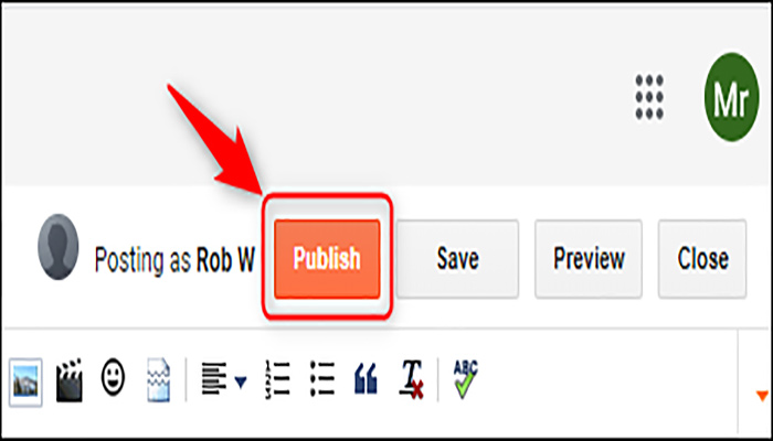 بر روی گزینه "Publish" کلیک کنید.