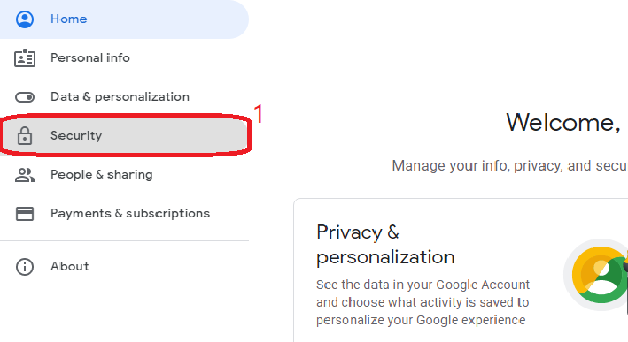 گزینه "Security" را انتخاب کنید.