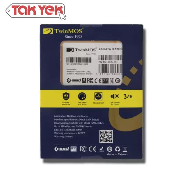 SSD TwinMOS H2 Ultra 128GB SATA3 2.5 inch