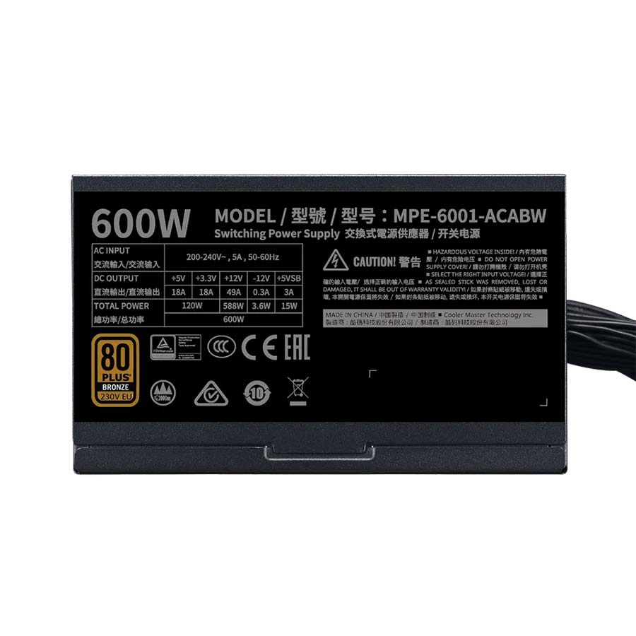منبع تغذیه کولر مستر Cooler Master 600W MWE White